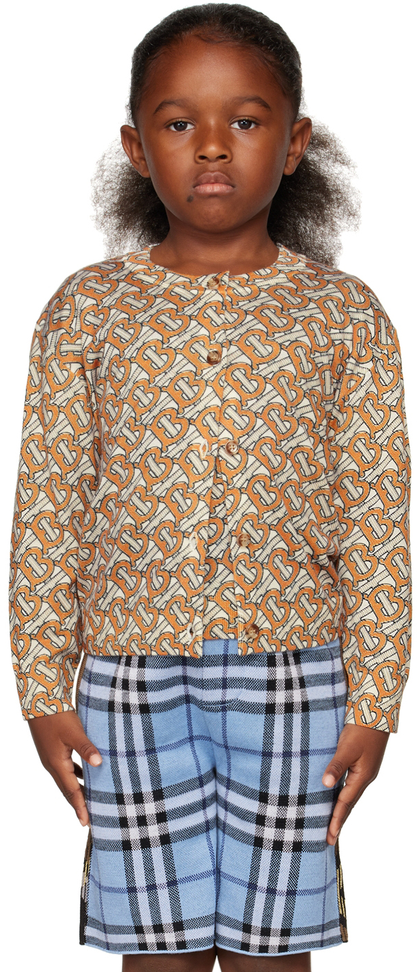 Kids Orange Graphic Shirt Cardigan Set by Burberry SSENSE Canada