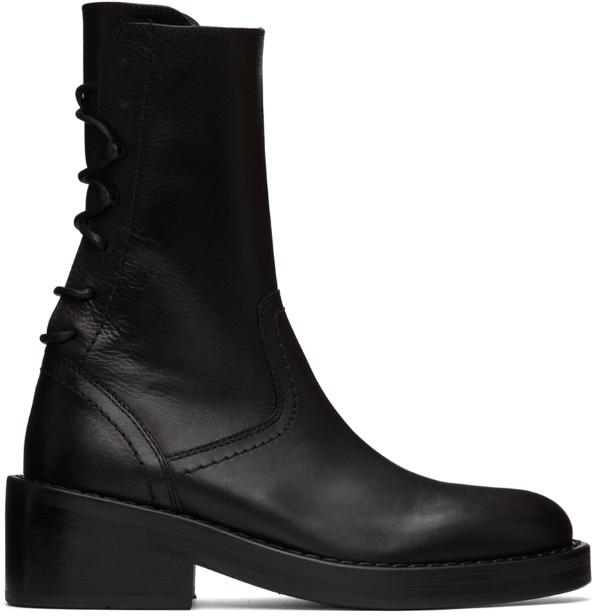 Ann Demeulemeester: Black Henrica Boots | SSENSE Canada