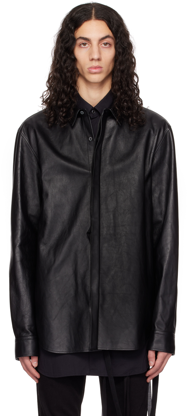 Ann Demeulemeester: Black Joeri Leather Jacket | SSENSE