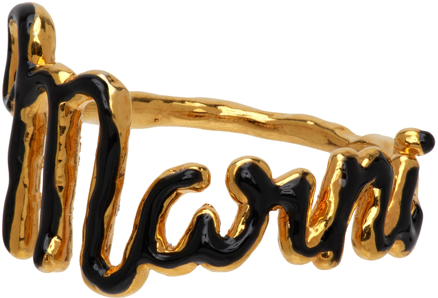 Marni Black Logo Ring