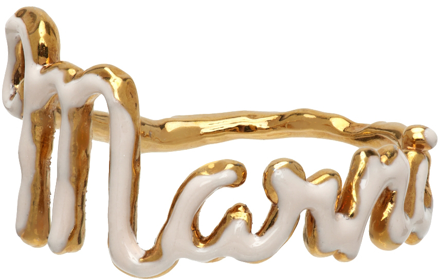 Marni Off-White Logo Ring
