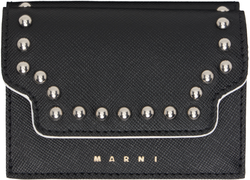 Marni Black Studded Trifold Wallet