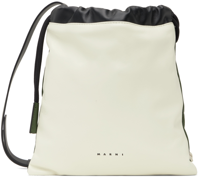Marni White & Green Museo Shoulder Bag