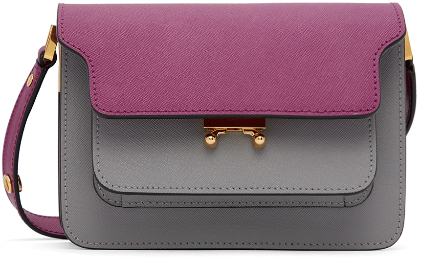 Trunk leather crossbody bag Marni Purple in Leather - 25126599