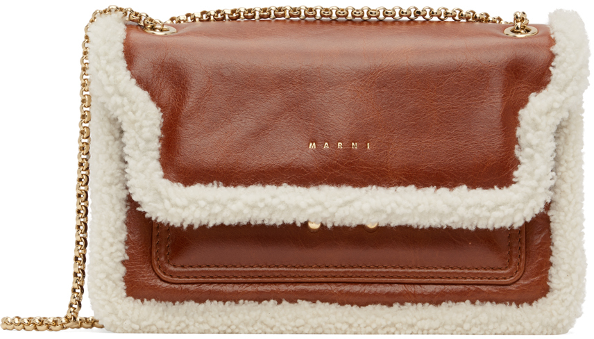 Brown Trunk Chain Shoulder Bag