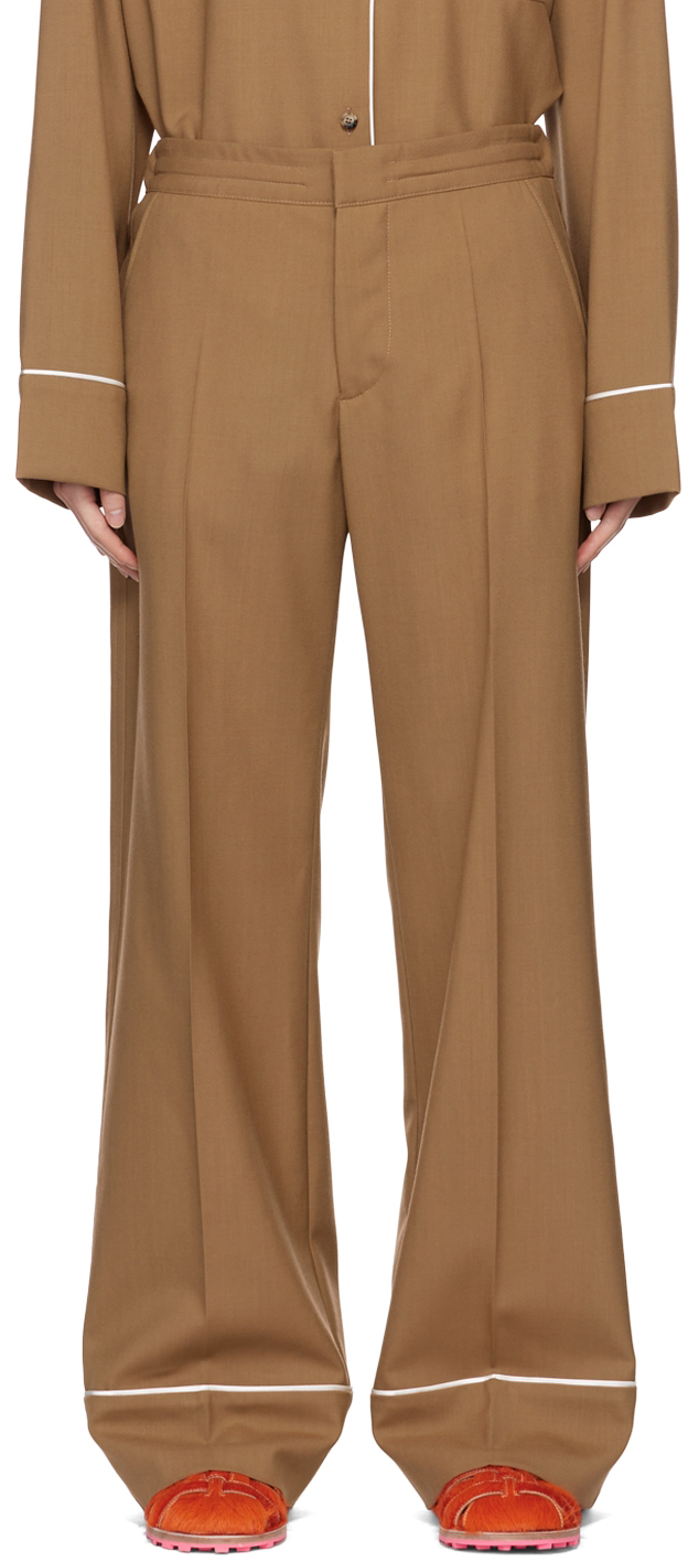 Tan Tropical Virgin Wool Trousers