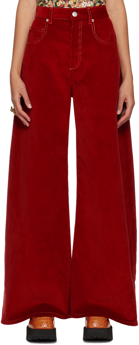 Marni Red 5 Pocket Trousers
