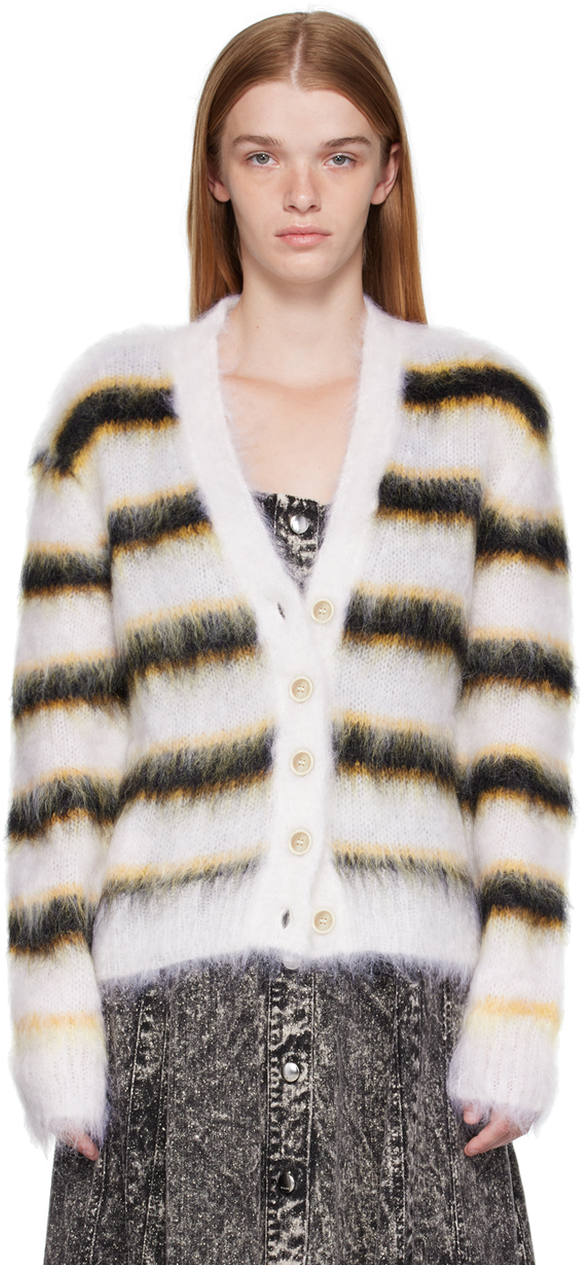 Ssense Donna Abbigliamento Maglioni e cardigan Cardigan White Striped Cardigan 