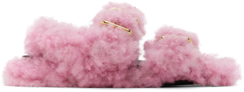 Marni Pink Shearling Fussbett Sandals