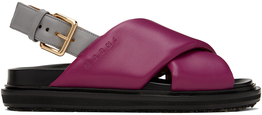 Marni Purple & Gray Fussbett Sandals