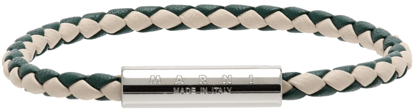 Marni White & Green Braided Bracelet
