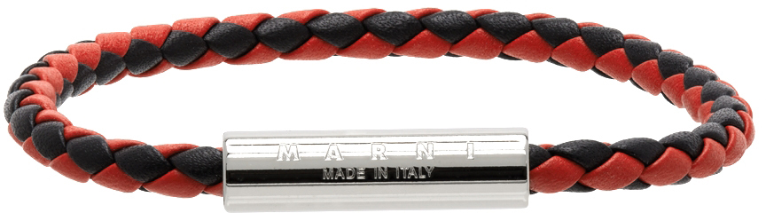 Marni Red & Black Braided Bracelet