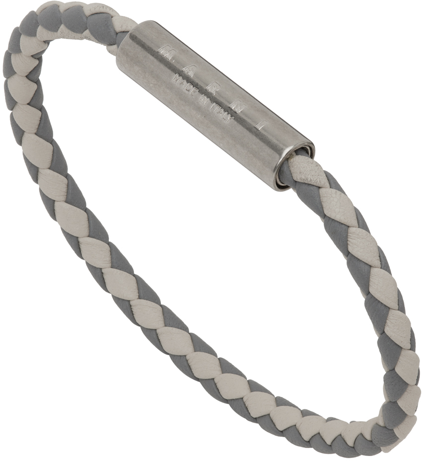 Marni Gray & Off-White Braided Bracelet