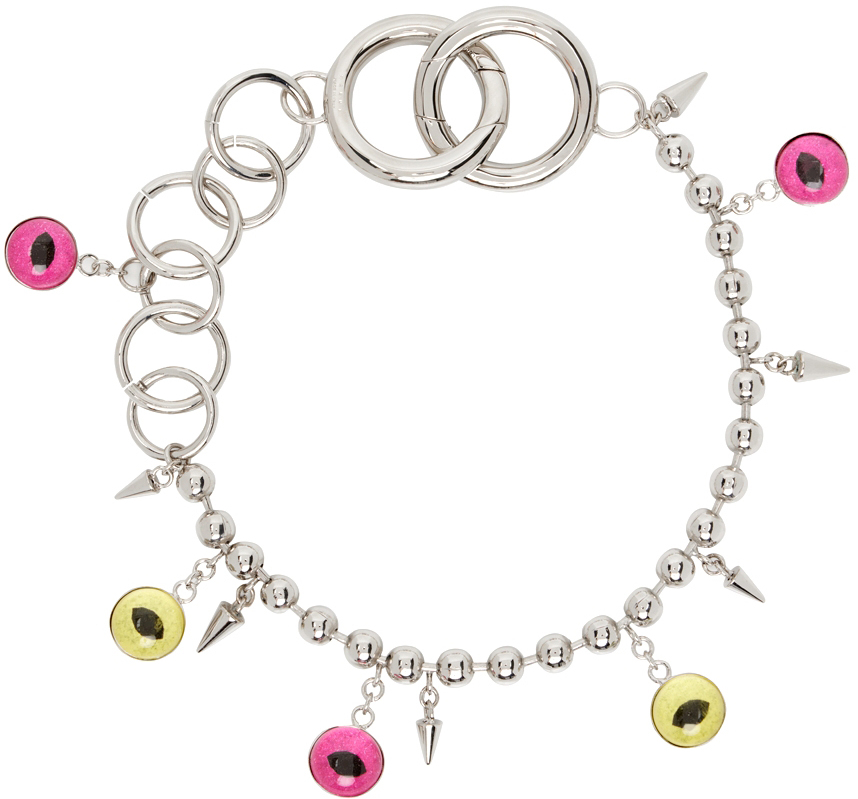Pink & Yellow Eye Necklace Ssense Uomo Accessori Gioielli Collane 