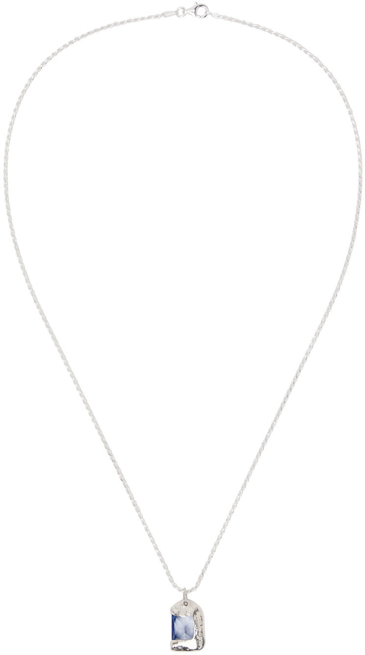 Bleue Burnham: Silver Rose Pendant Necklace | SSENSE