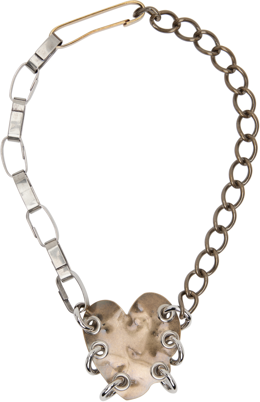 Marni Silver & Gold Heart Necklace