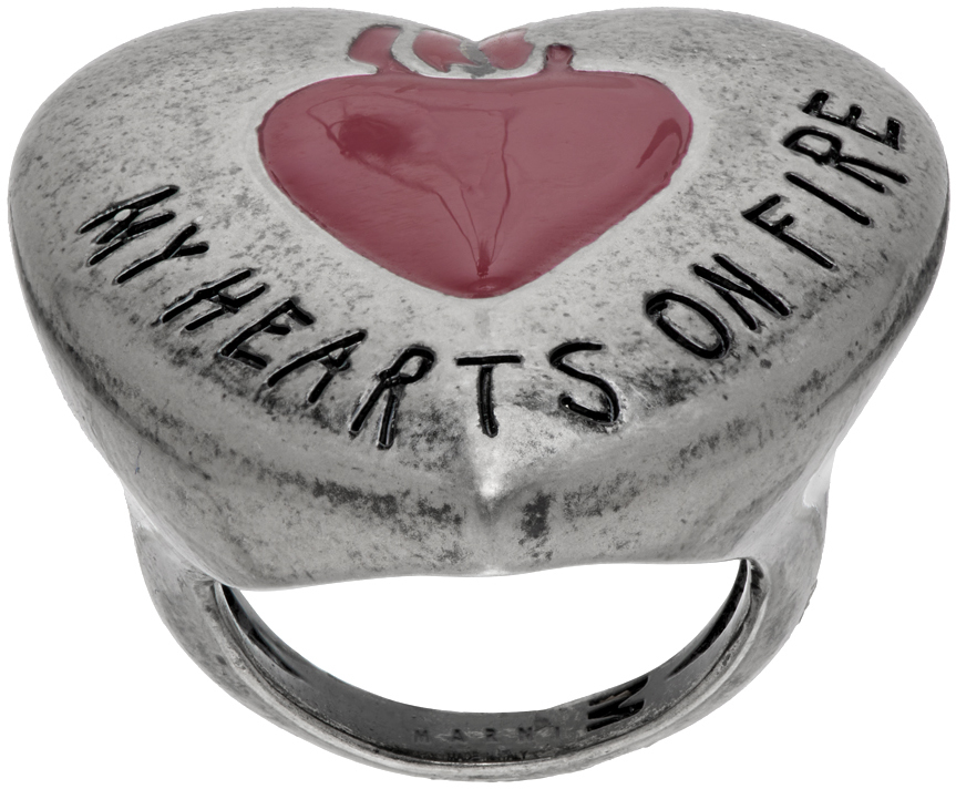 Marni: Silver Heart Ring | SSENSE Canada