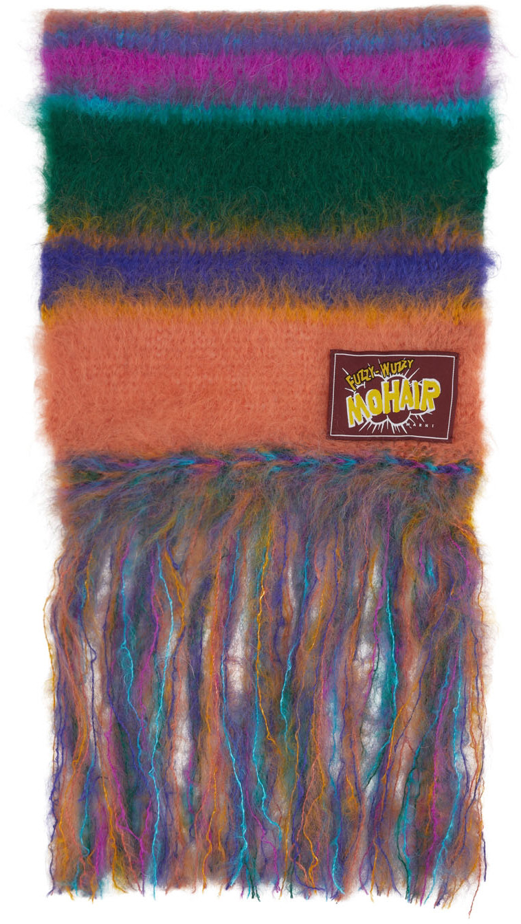 Multicolor Brushed Mohair Scarf Ssense Uomo Accessori Sciarpe 