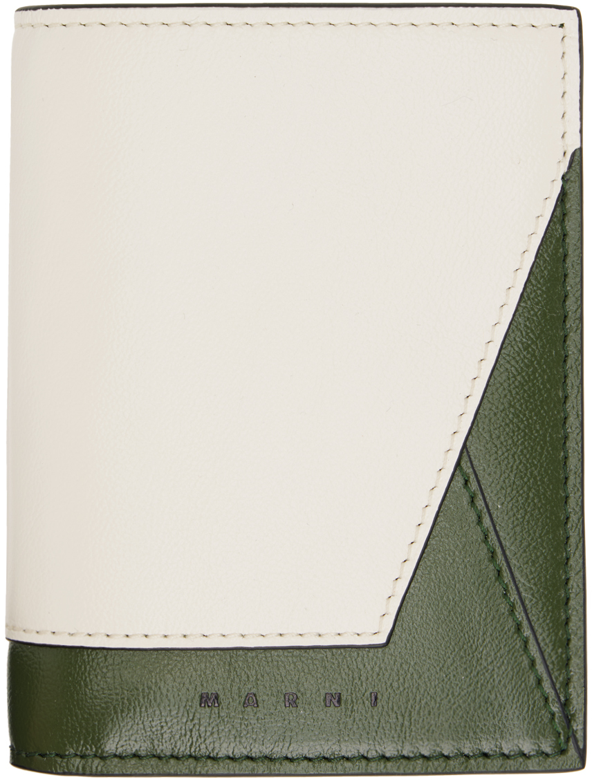 Marni White & Green Bifold Wallet