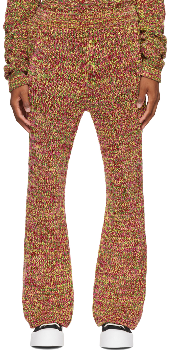 Marni Multicolor Knit Lounge Pants In Mxr79 Burgundy