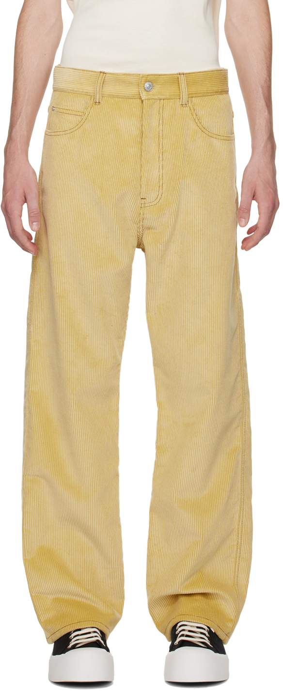 Marni Yellow Contrast Stitch Trousers
