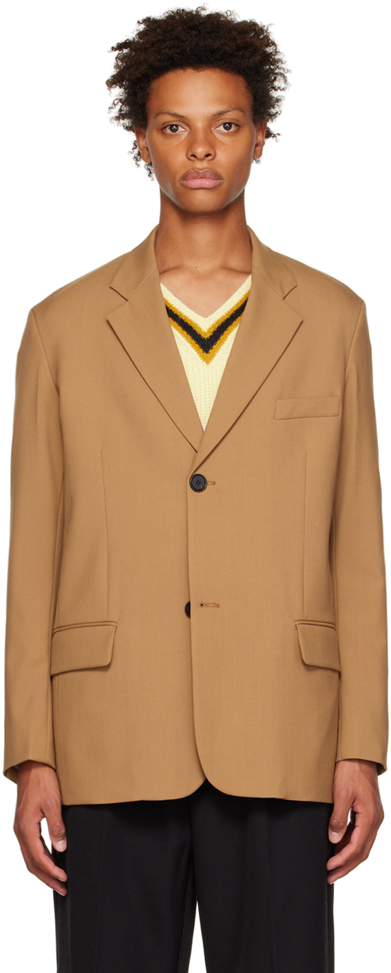 Tan Notched Lapel Blazer