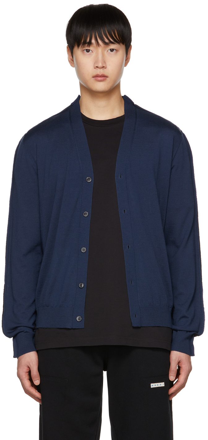 Blue & Black Two-Tone Cardigan