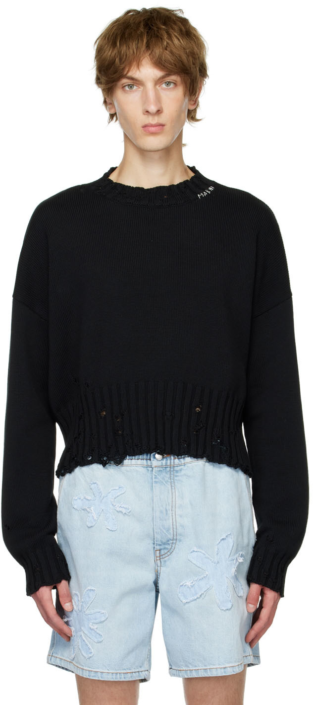 Black Cotton Sweater by Marni on Sale