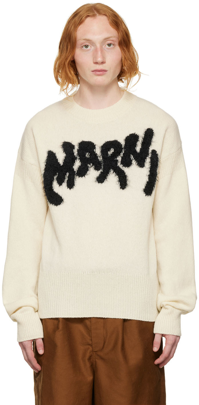Marni Off-White Intarsia Sweater