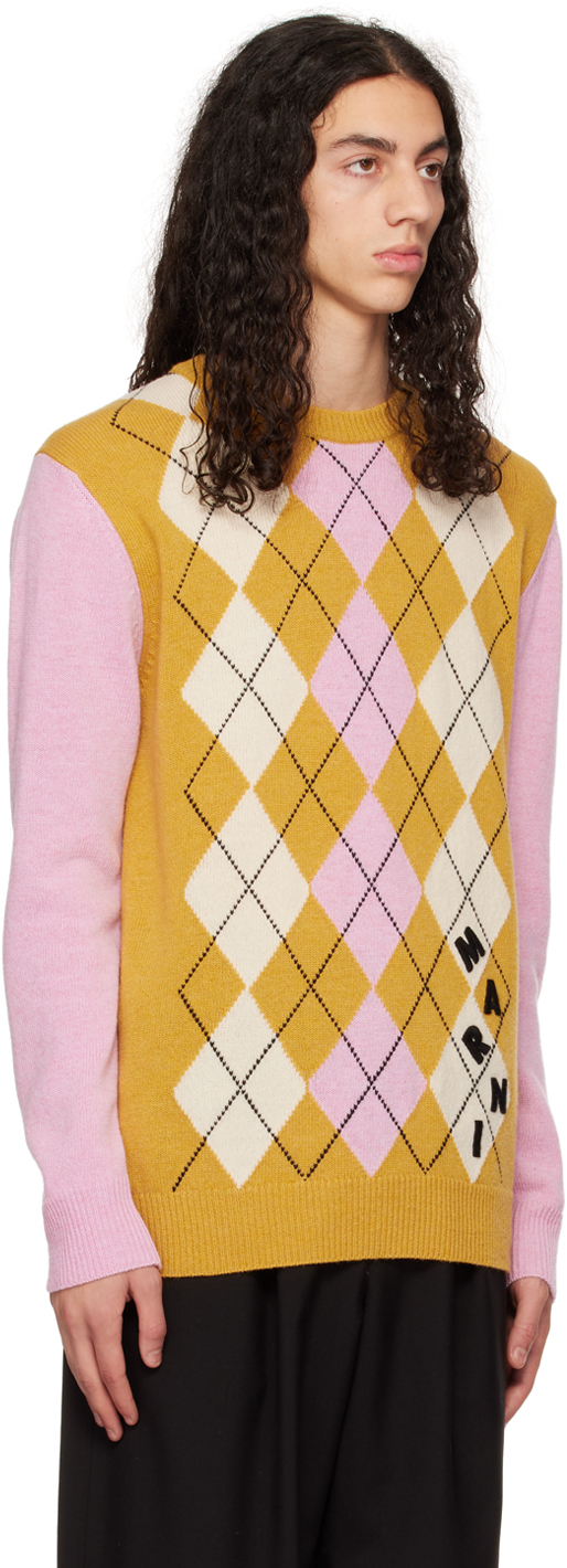 Marni Logo Round Neck Sweater In Ary54 Jupiter