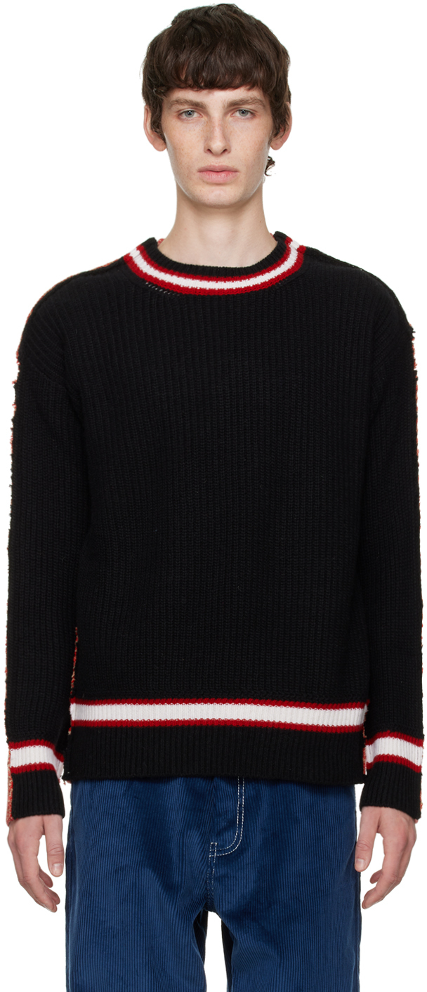 Marni Black & Red Half College Sweater