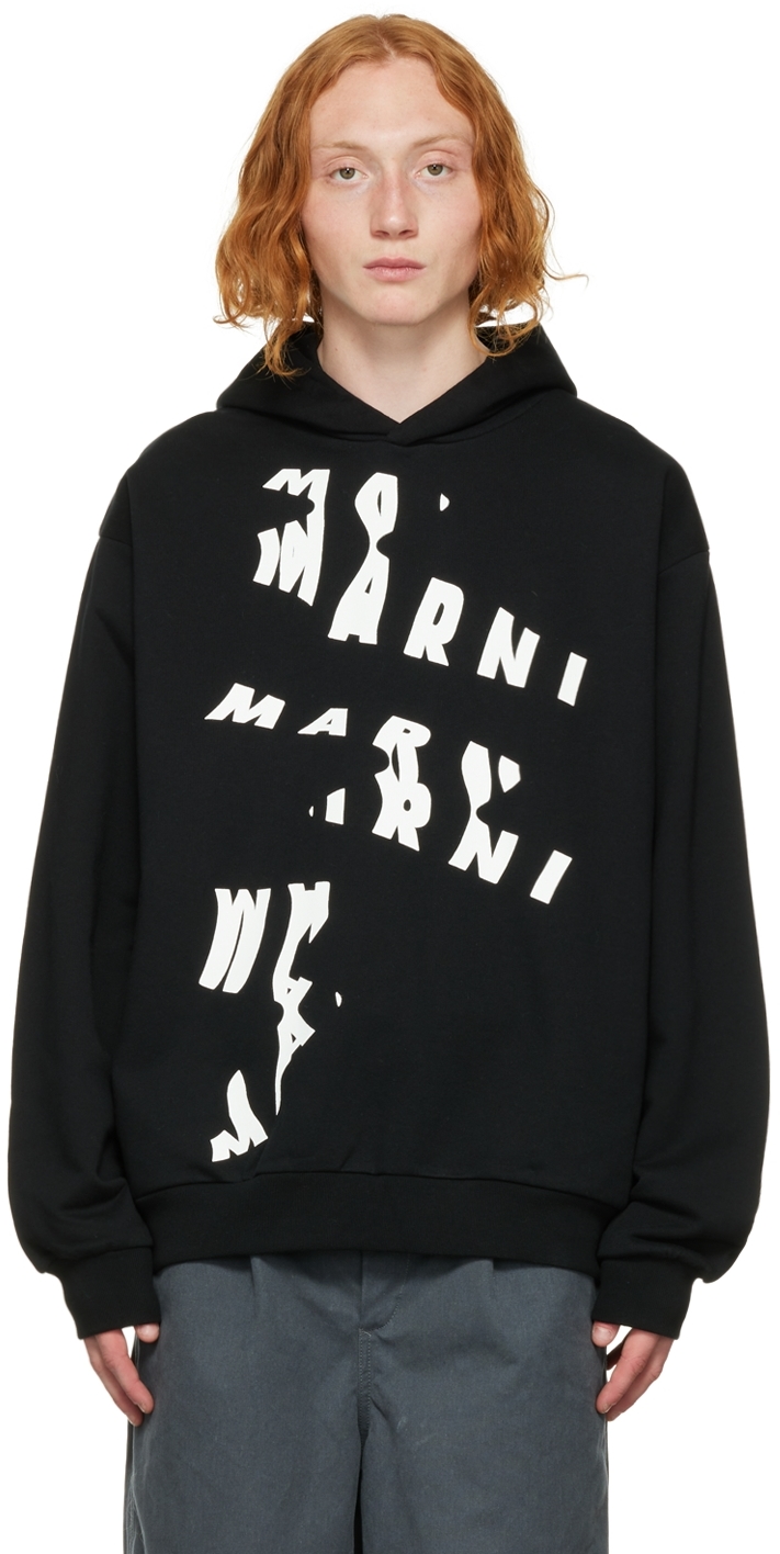 Black Scanned Hoodie by Marni on Sale