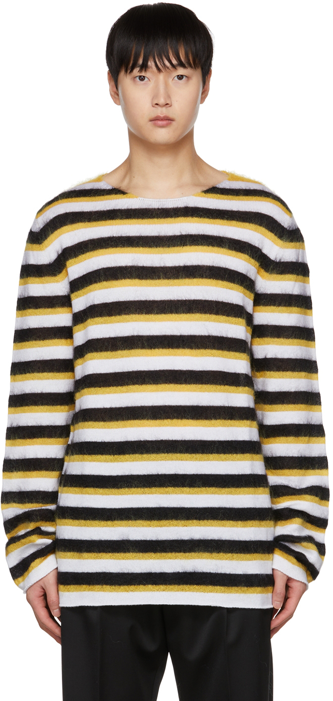 Black & Yellow Striped Sweater by Marni on Sale