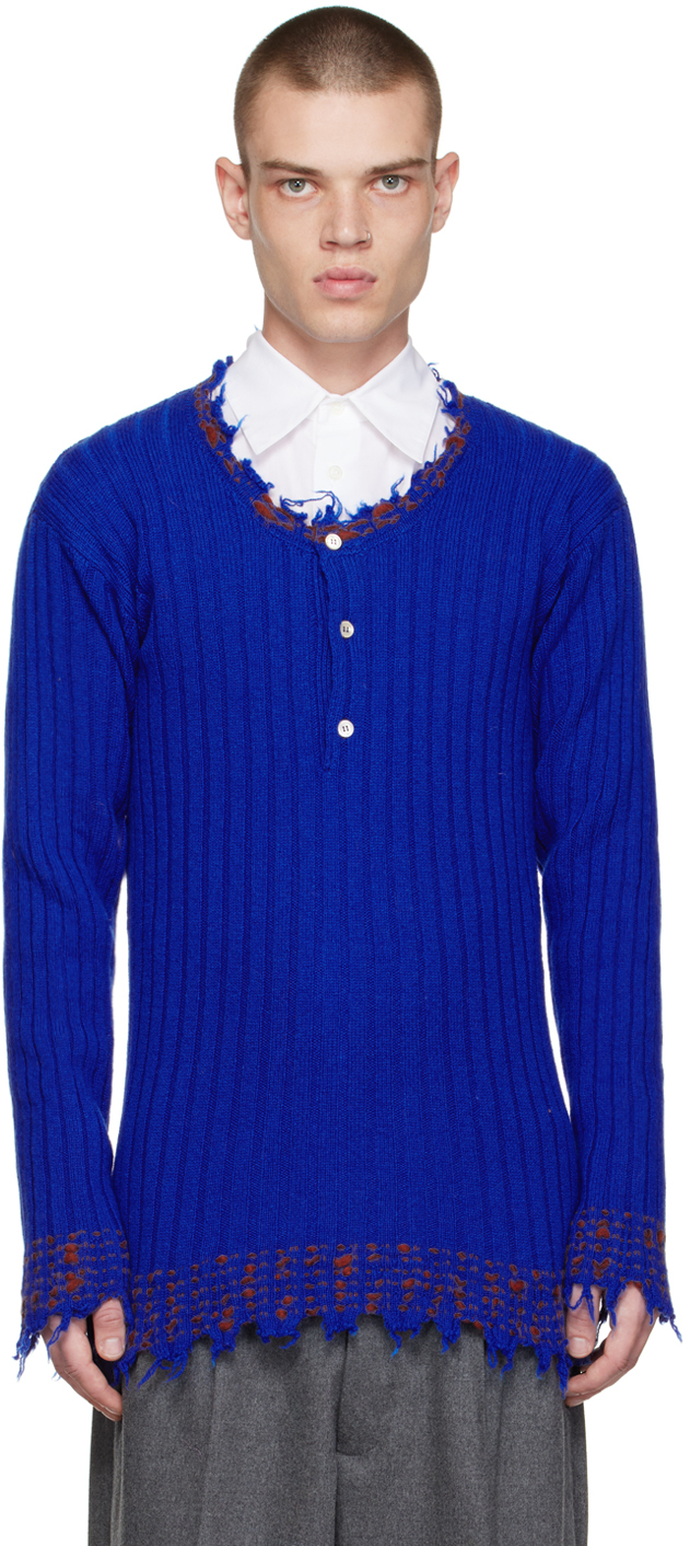 Marni Blue Distressed Sweater