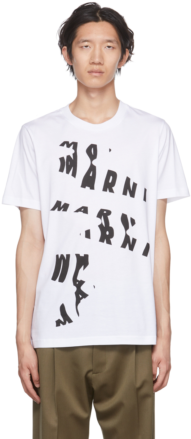 Marni White Scanned Graphic T-Shirt