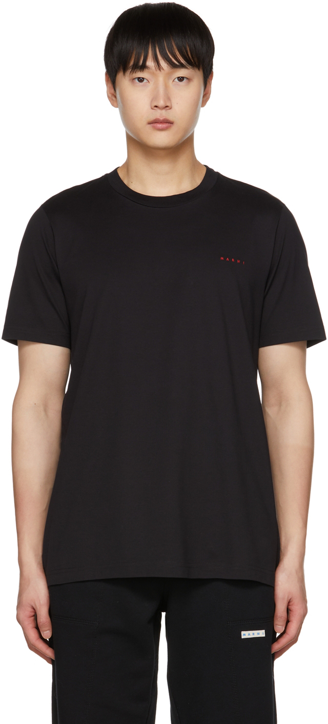Marni Black Embroidered T-Shirt