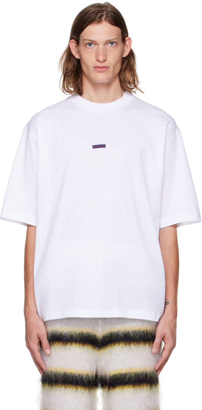 Marni Three-Pack White Embroidered T-Shirts