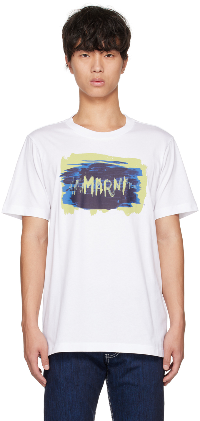Marni White Painted T-Shirt