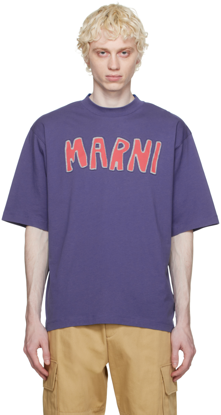 Marni Blue Painted T-Shirt