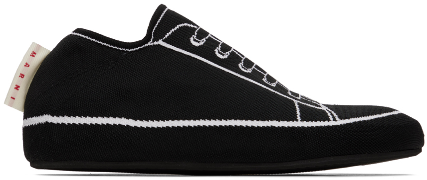 Marni Black Trompe L'ail Sneakers