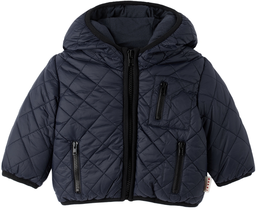 Baby Navy Hooded Jacket by Marni on Sale