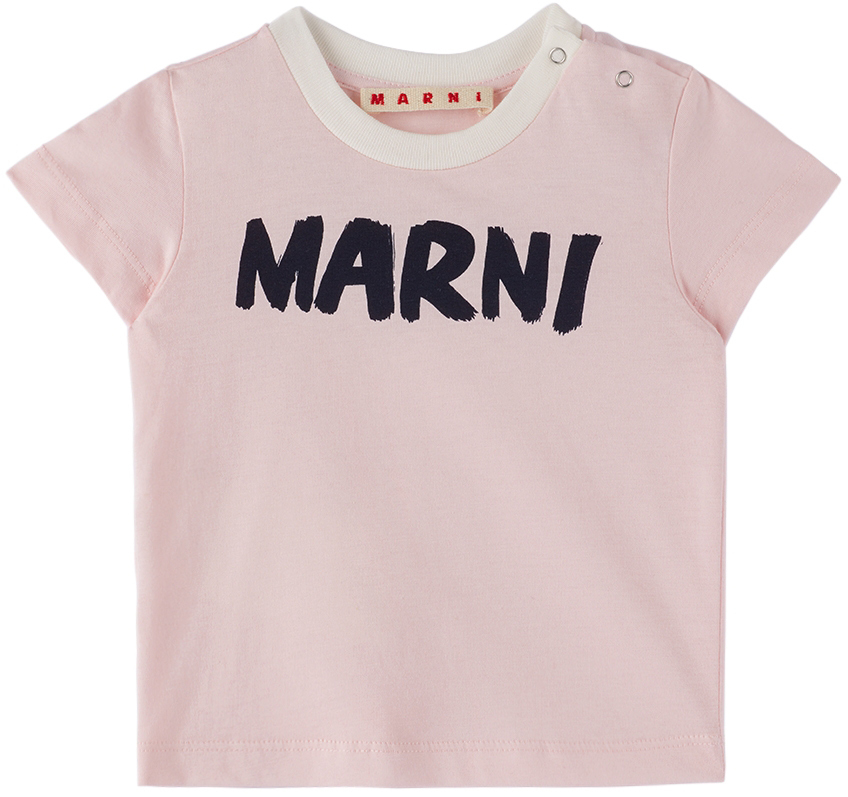 Baby Pink Logo T-Shirt by Marni on Sale