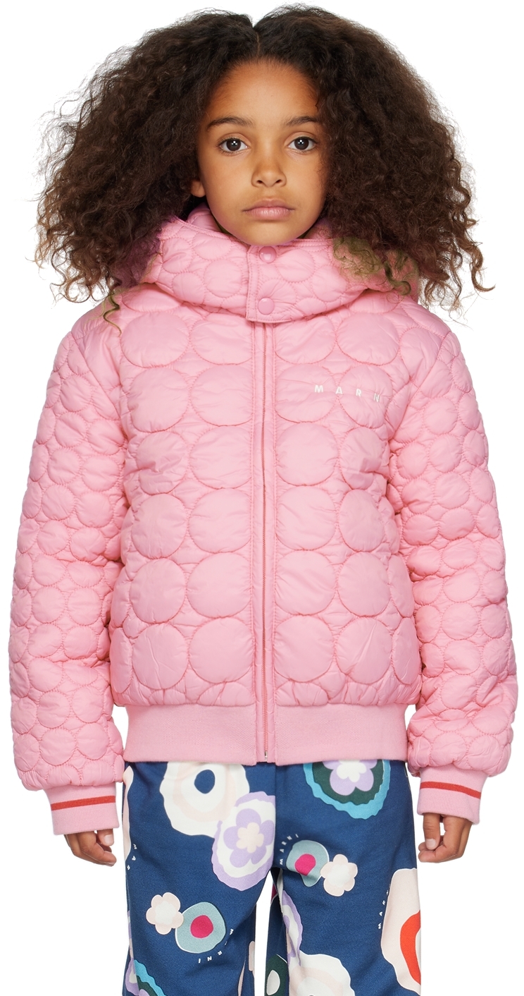 Shop Marni Kids Pink Embroidered Jacket In 0m329