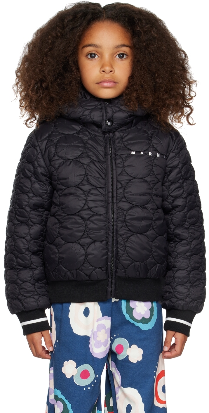 Shop Marni Kids Black Embroidered Jacket In 0m900