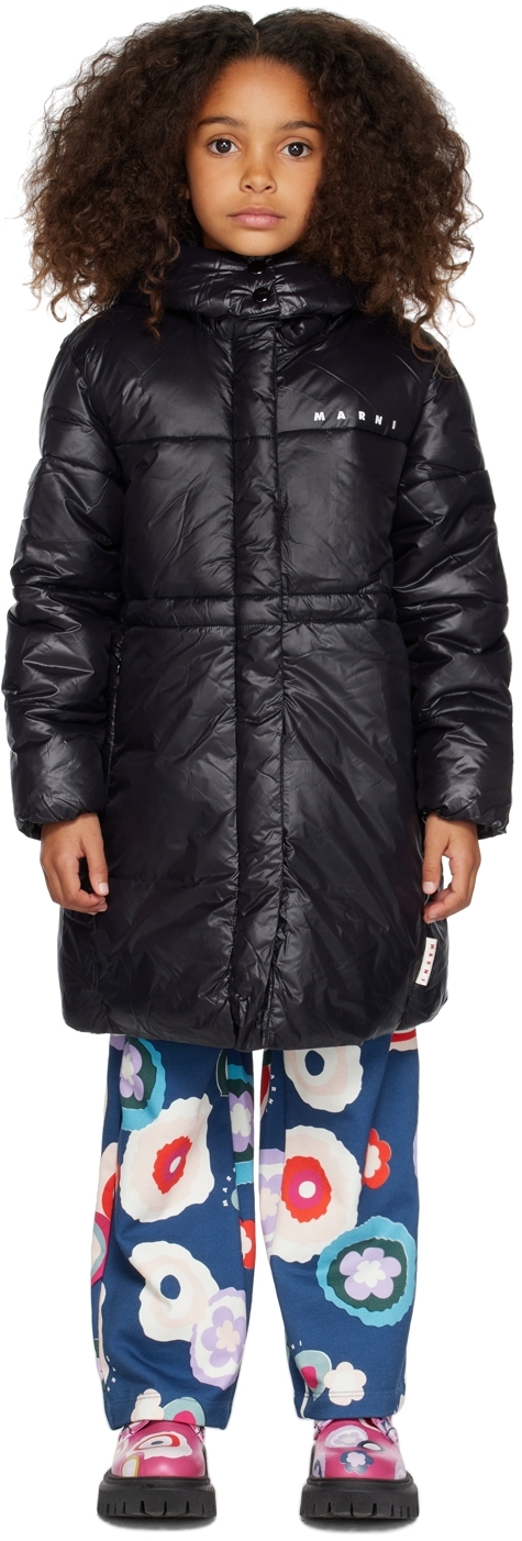 Marni Kids Black Hooded Jacket In 0m900