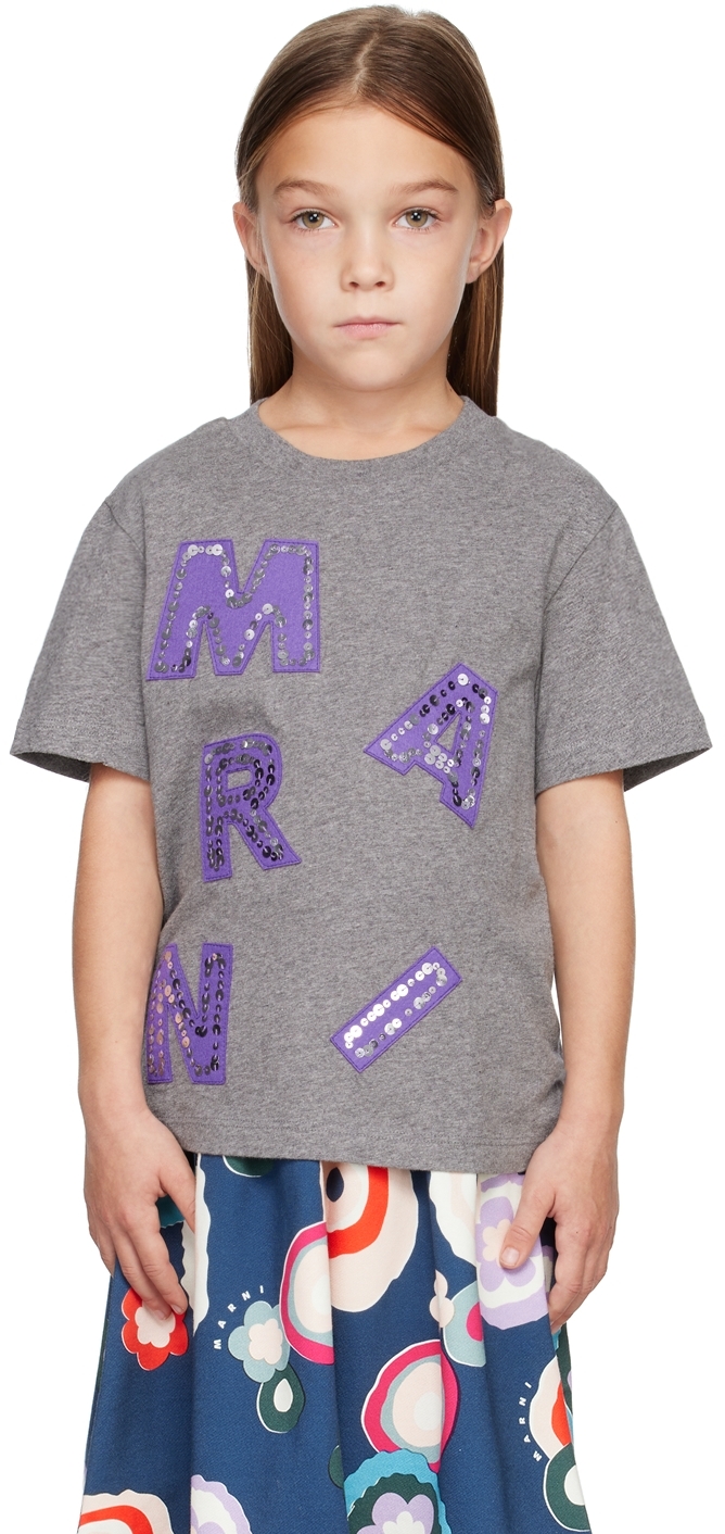 Kids Gray Logo T-Shirt by Marni | SSENSE UK