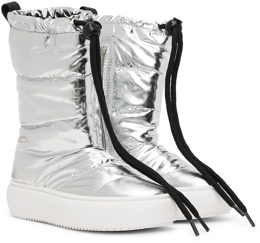 Marni Kids Silver Padded Boots In Var. 3