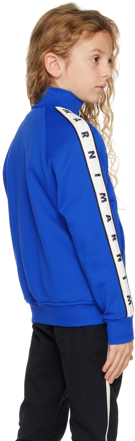 Marni Kids Blue Stripe Sweater In 0m821