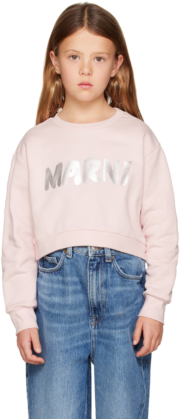 Shop Marni Kids Pink Printed Sweatshirt In 0m331