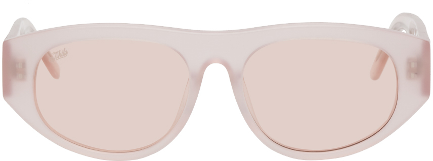 Akila Pink Bricks & Woods Edition Halldale Sunglasses In Pale Pink Frame/ Pin